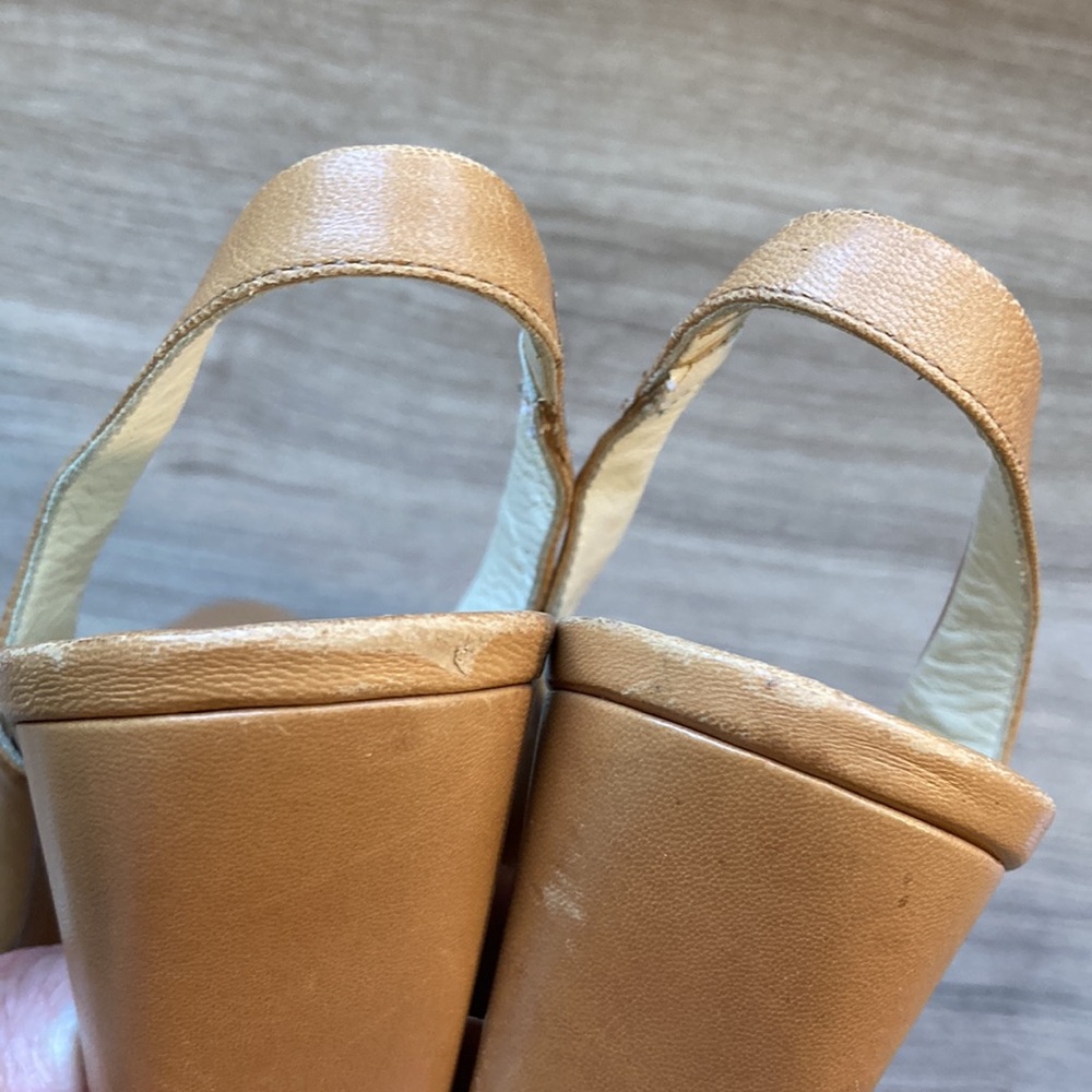 Prada sling back pointy shoes sandals size 35,5 rectangle heel - Picture 12 of 16